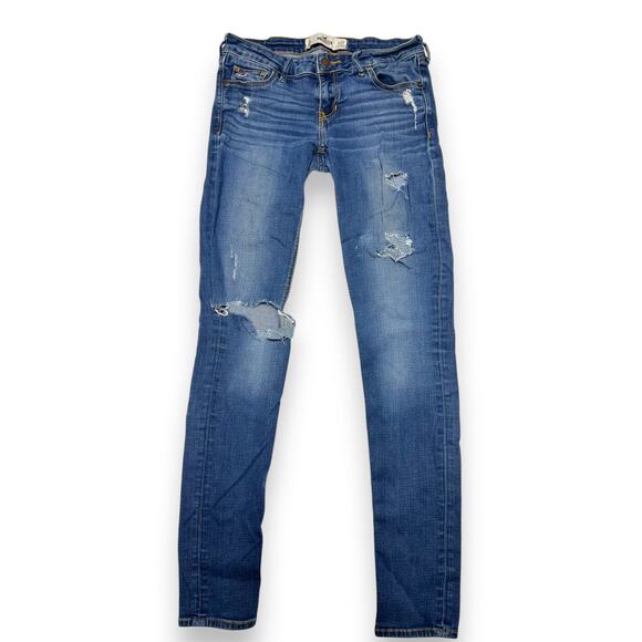 Hollister Denim - Hollister Womens Distressed Blue Wash Skinny Jeans Size 5R